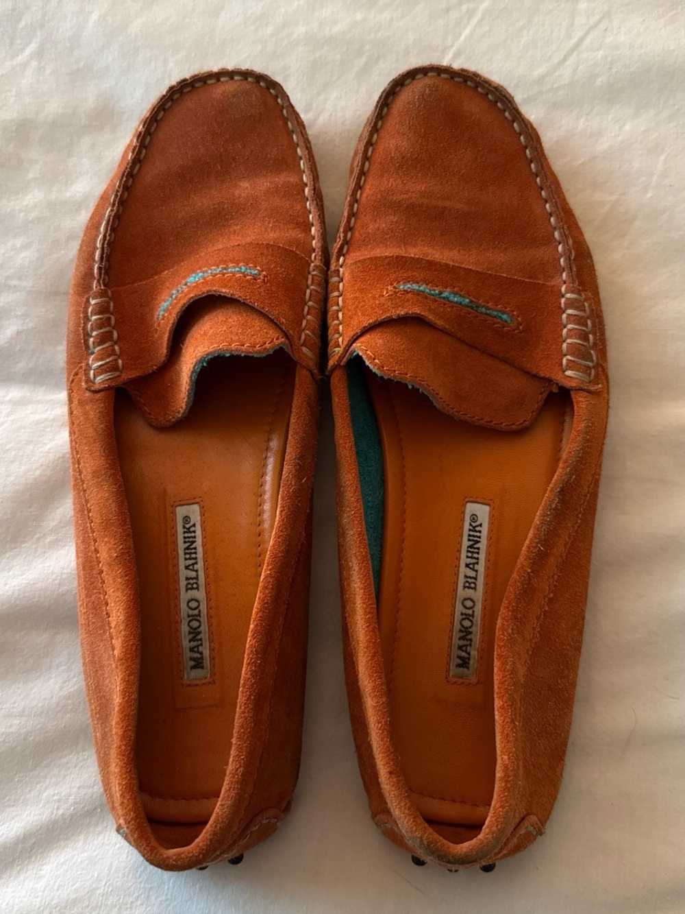 Manolo Blahnik suede loafers, size 39.5 (8.5/9 US)